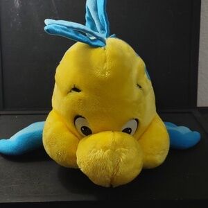 DISNEY VINTAGE LITTLE MERMAID FLOUNDER PLUSH YELLOW FISH DISNEYLAND DISNEY WORLD